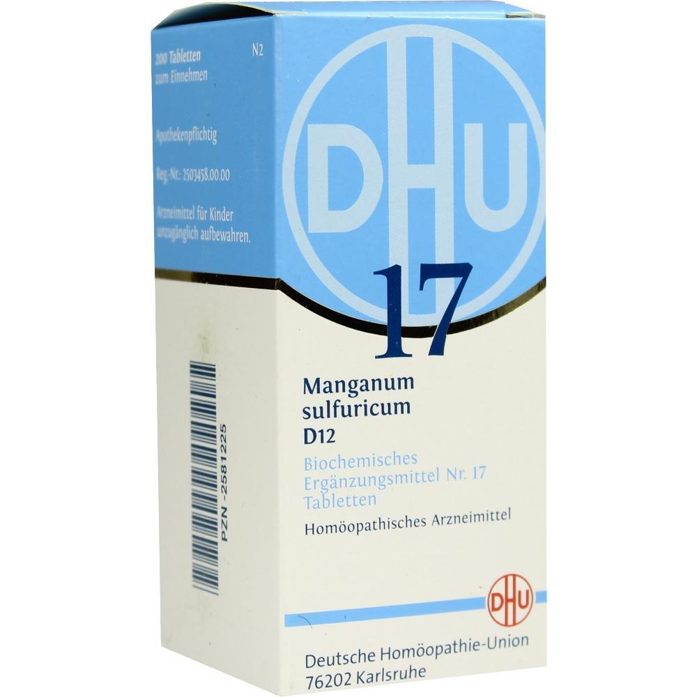 Verpackung mit hom&ouml;opathischen Tabletten "Manganum sulfuricum D12".
