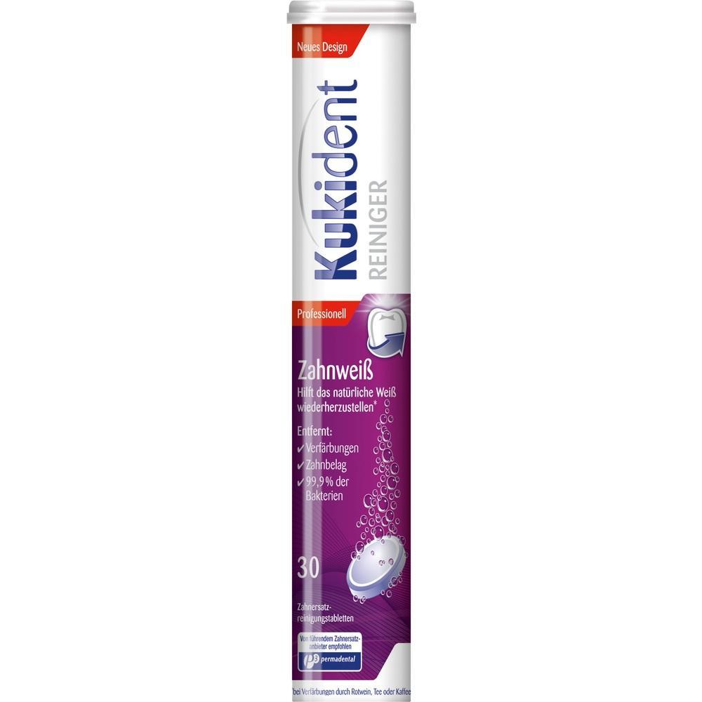 Eine Packung Kukident Reiniger f&uuml;r Zahnprothesen mit 30 Tabletten.