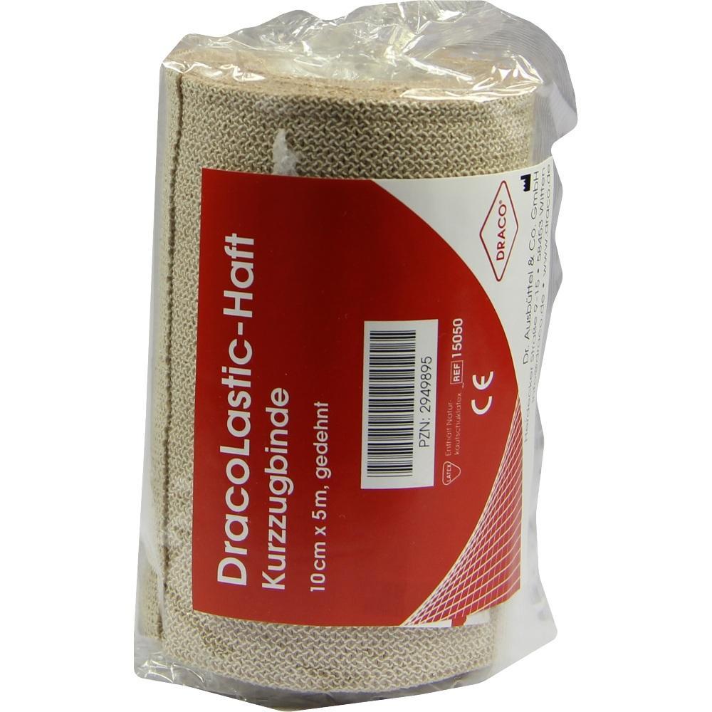 Eine verpackte elastische Binde mit rotem Etikett.