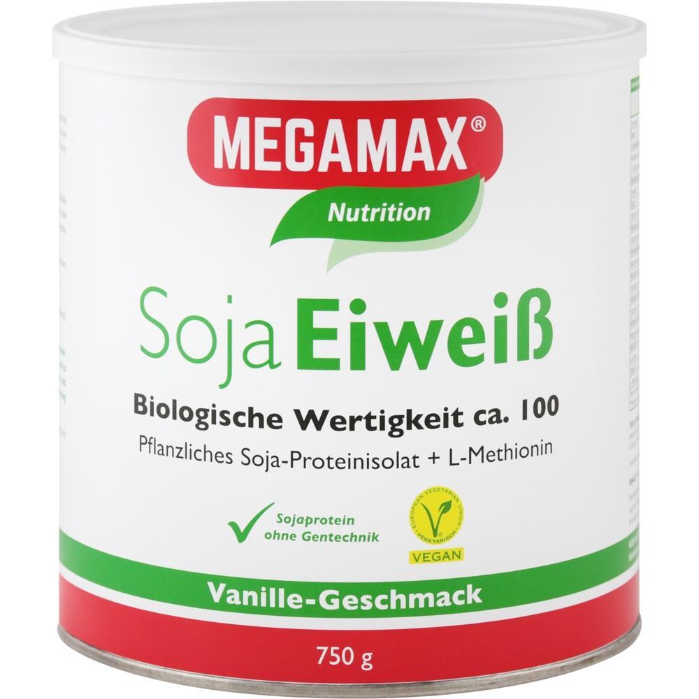 Dose mit Soja-Eiwei&szlig;pulver in Vanille-Geschmack, vegan und ohne Gentechnik.