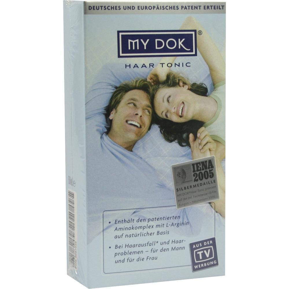 Ein Mann und eine Frau l&auml;cheln auf der Verpackung eines Haar-Tonics.