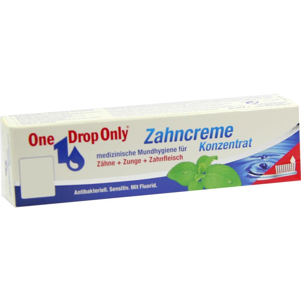 Eine Zahnpastatube mit der Aufschrift "One Drop Only Zahncreme Konzentrat".
