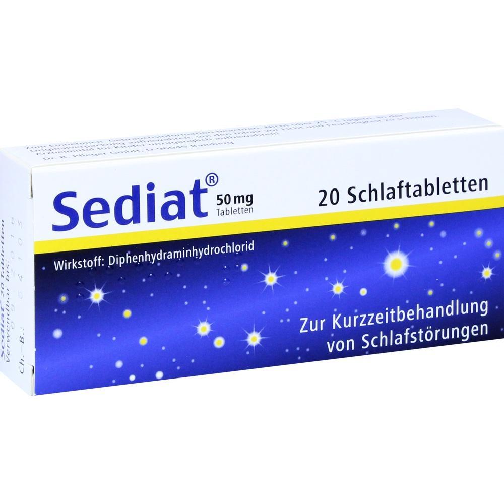 Schlaftabletten-Packung mit blauer Sternengrafik und Aufschrift.