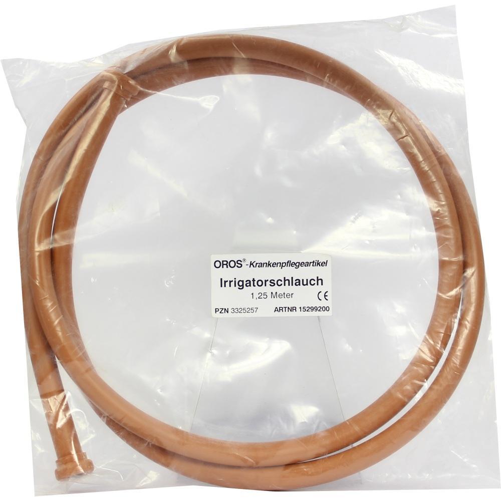 Ein brauner Schlauch liegt verpackt in einer Plastiktüte.