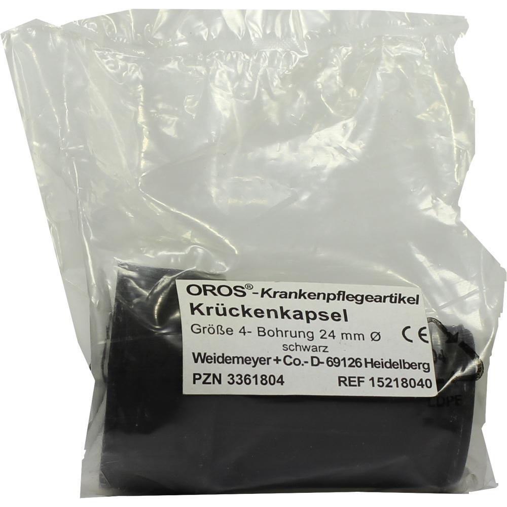 Eine Verpackung mit einer schwarzen Krückenkapsel ist zu sehen.