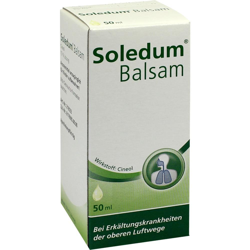 Eine Verpackung Soledum Balsam zur Behandlung von Erk&auml;ltungskrankheiten.
