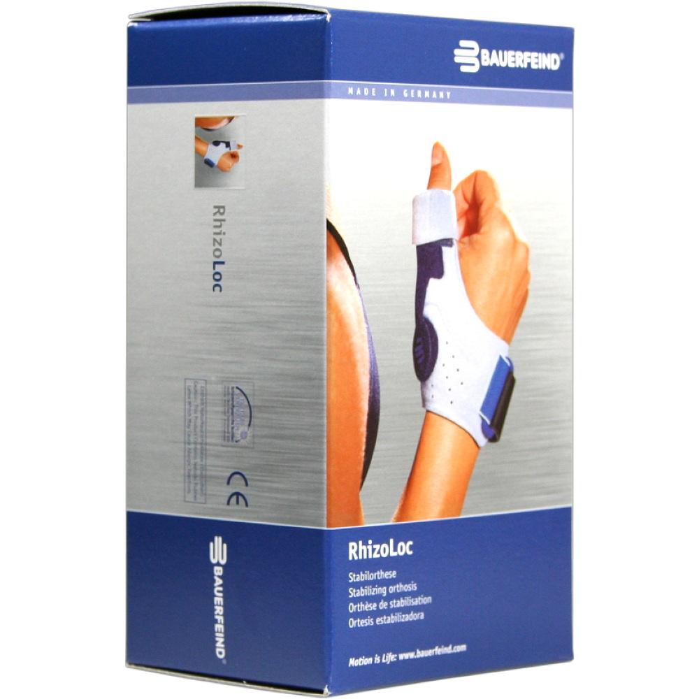 Eine Packung mit einer Daumen-Hand-Bandage der Marke Bauerfeind.