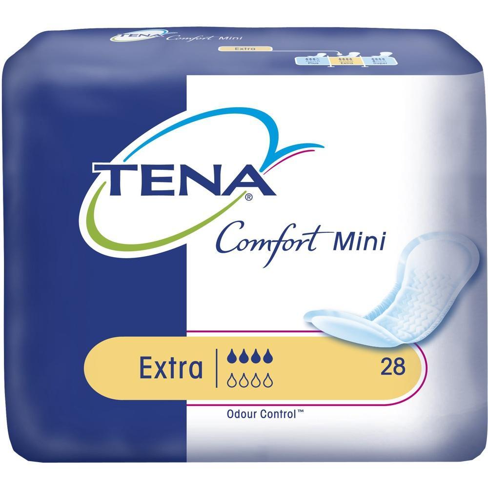Eine Packung TENA Comfort Mini Einlagen mit 28 St&uuml;ck.