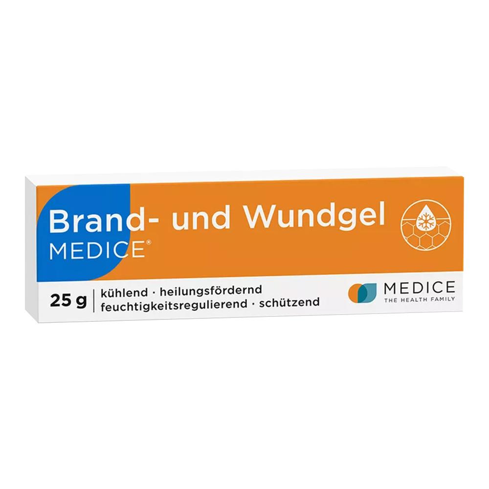 Eine Packung Brand- und Wundgel mit heilender und k&uuml;hlender Wirkung.