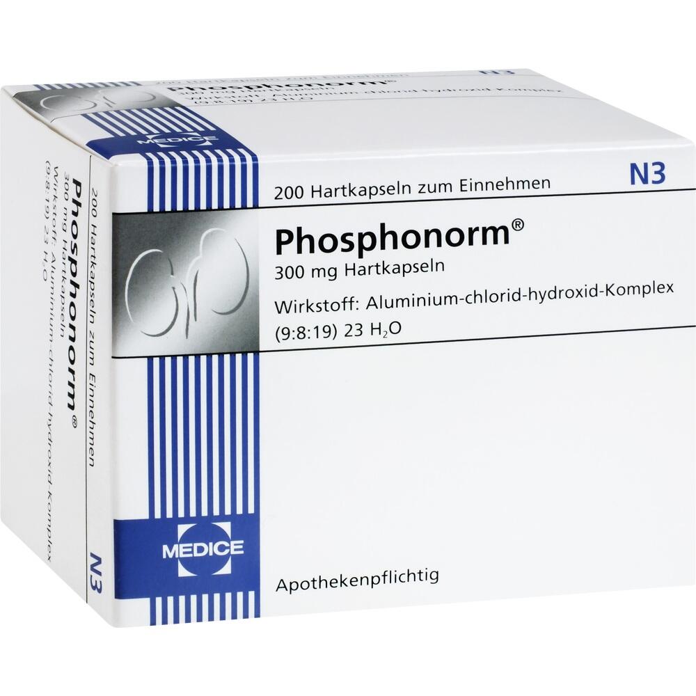 Verpackung einer Medikamentenschachtel mit der Aufschrift "Phosphonorm".