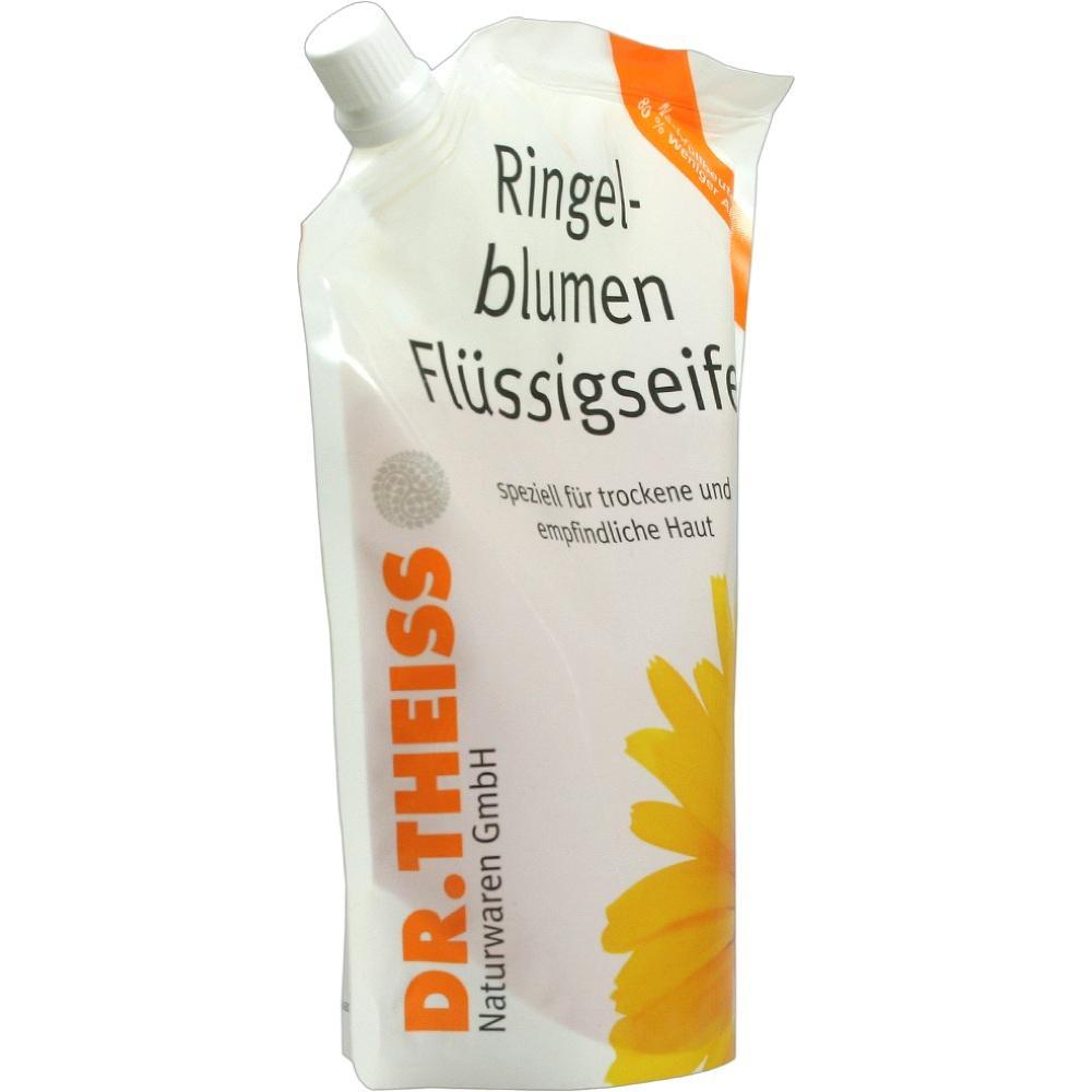Beutel mit Ringelblumen Fl&uuml;ssigseife f&uuml;r trockene Haut von Dr. Theiss.