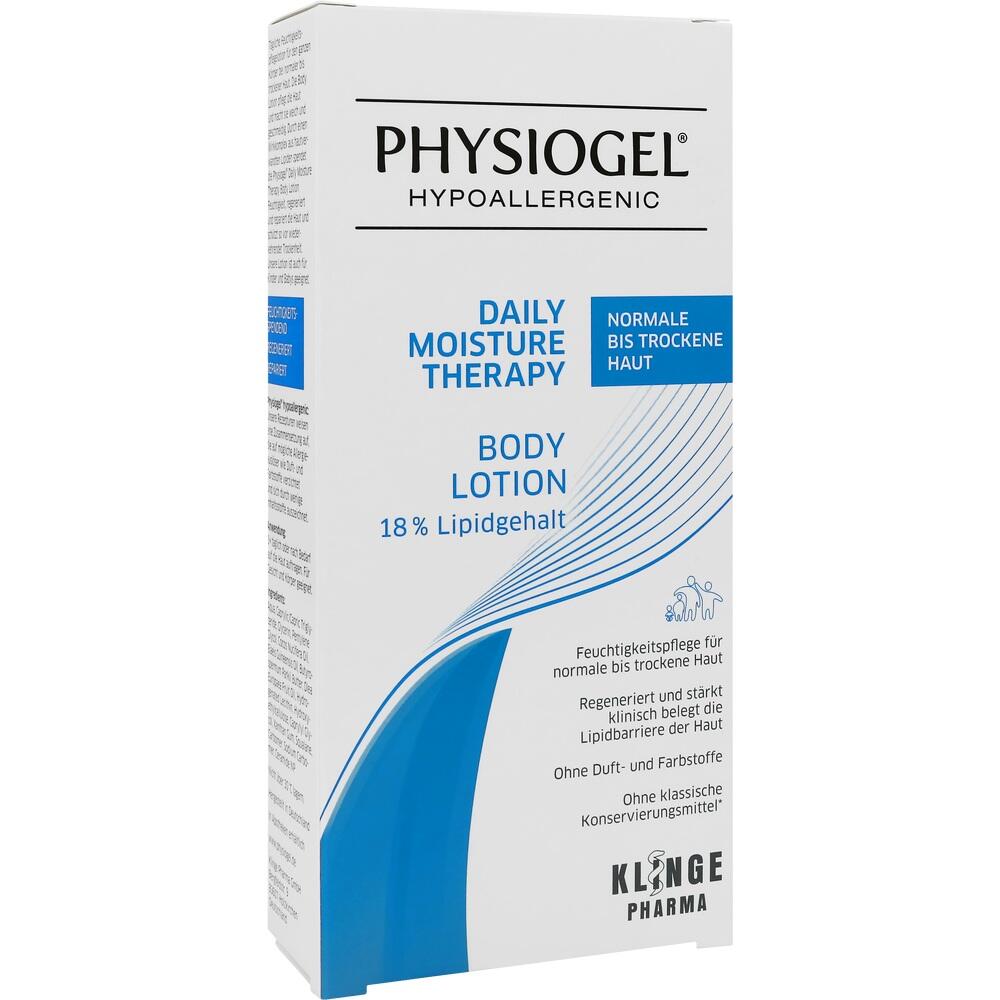 Eine Packung Physiogel Body Lotion f&uuml;r normale bis trockene Haut.