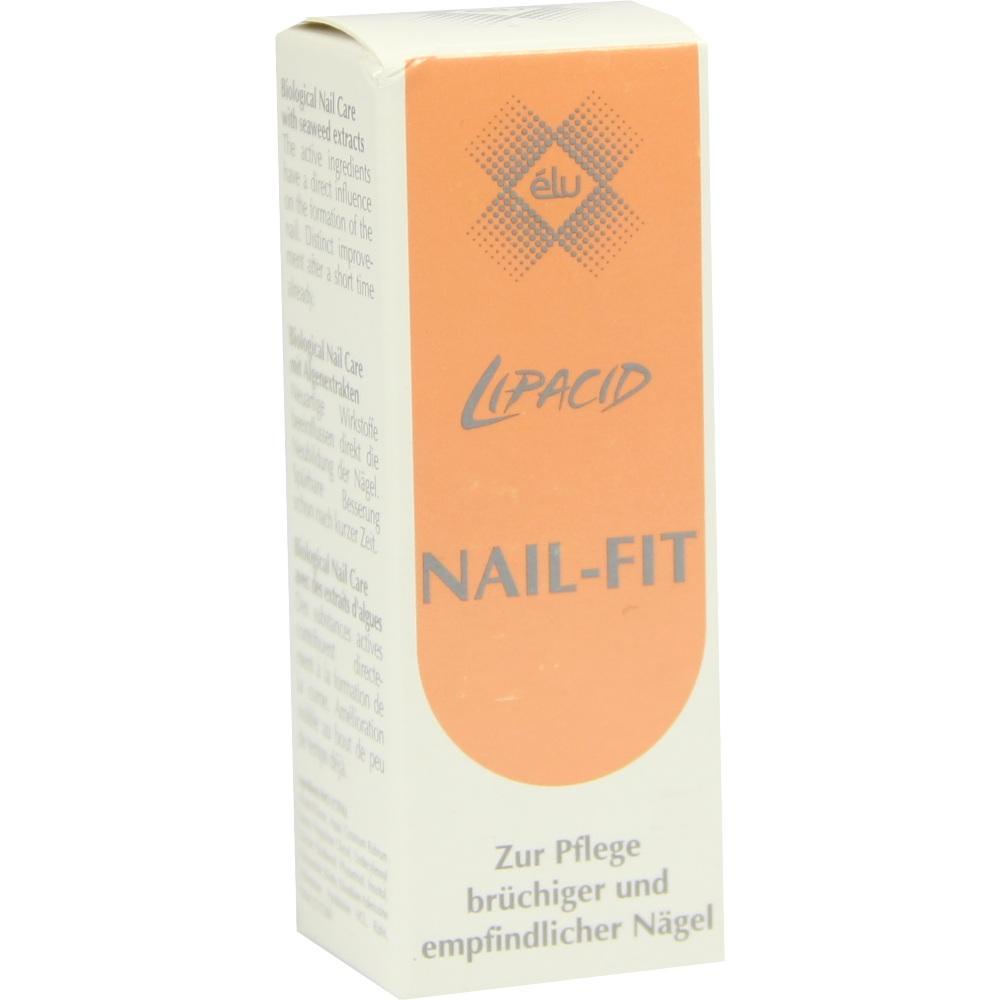 Die Packung enth&auml;lt ein Nagelpflegeprodukt namens "Nail-Fit" f&uuml;r empfindliche N&auml;gel.