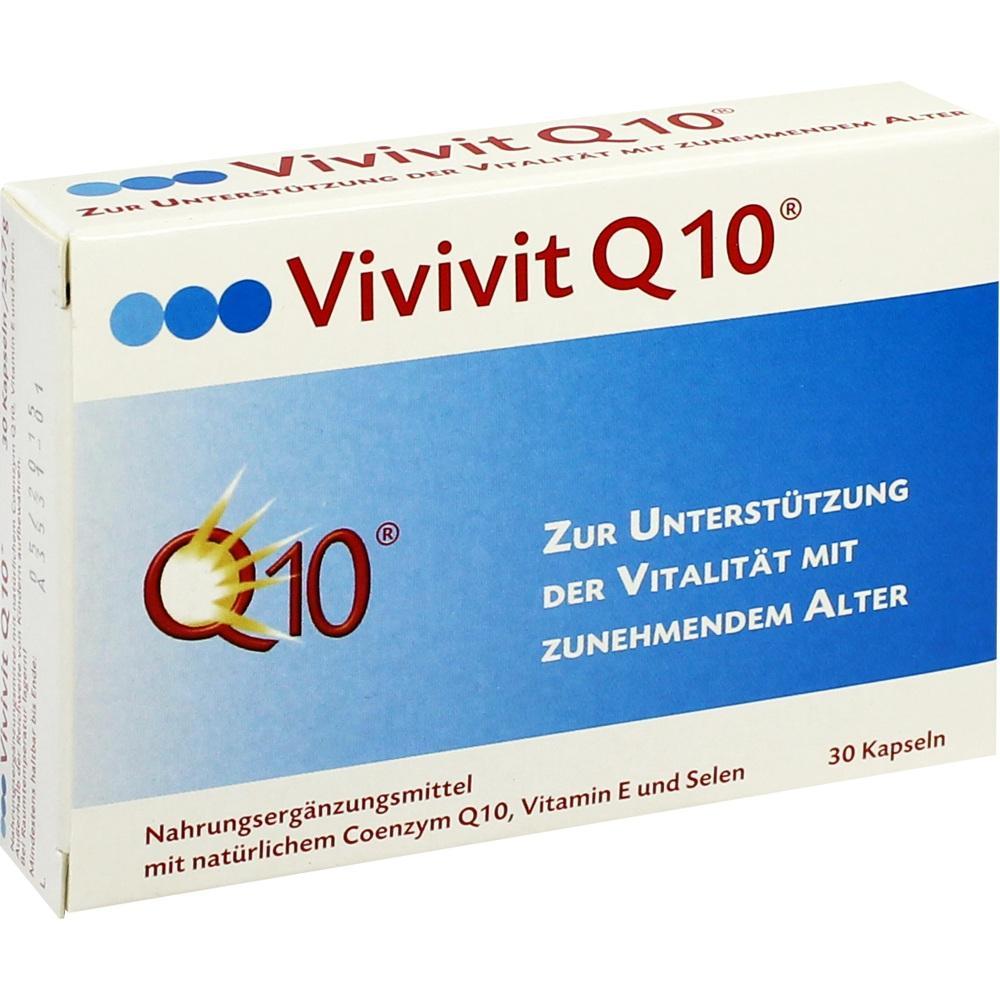Eine Packung Vivivit Q10 Kapseln zur Unterst&uuml;tzung der Vitalit&auml;t.