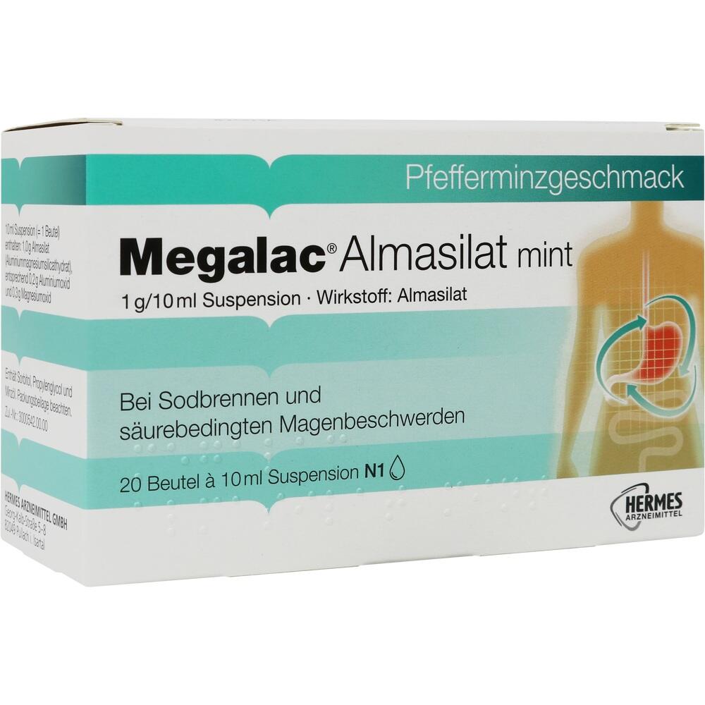 Gelbe und wei&szlig;e Medikamentenverpackung gegen Sodbrennen und Magenbeschwerden.