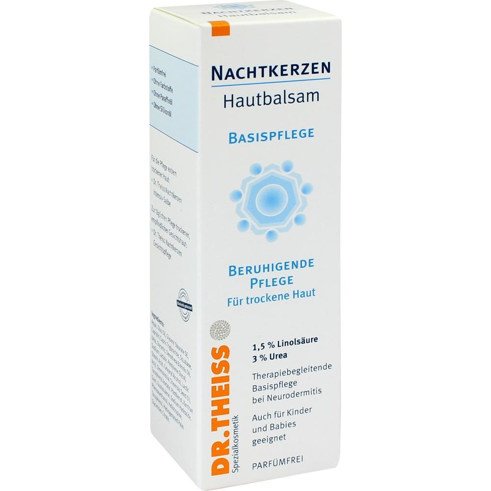 Eine wei&szlig;e Verpackung mit Nachtkerzen-Hautbalsam f&uuml;r trockene Haut.