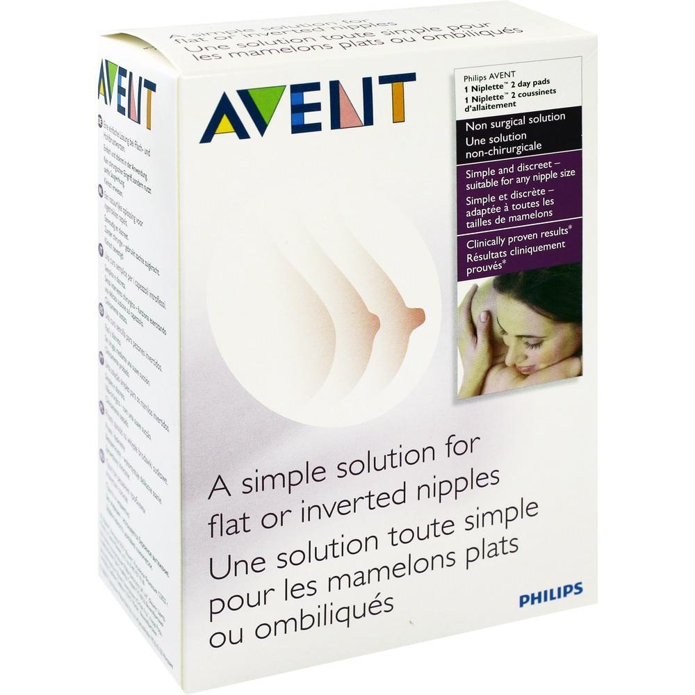 Eine Verpackung von Philips Avent Niplette f&uuml;r flache und invertierte Brustwarzen.