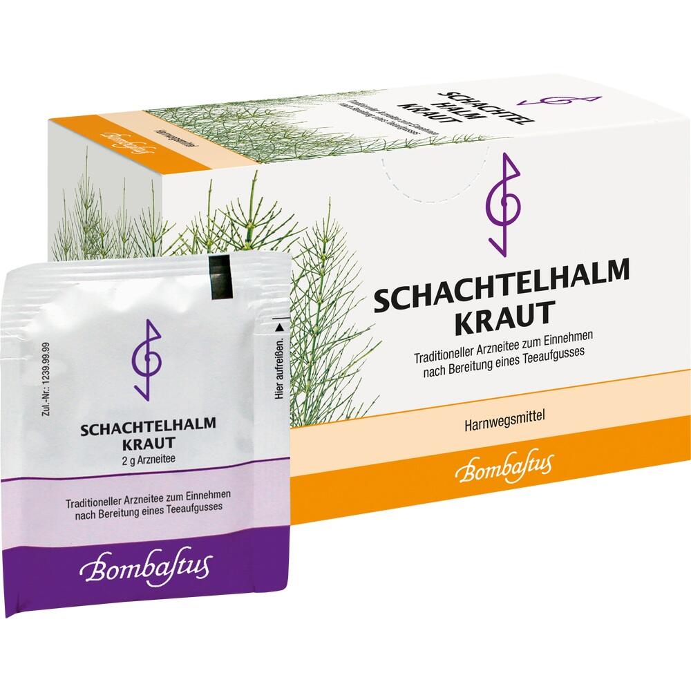 Eine Packung und ein Beutel Schachtelhalm-Kraut f&uuml;r Tee.