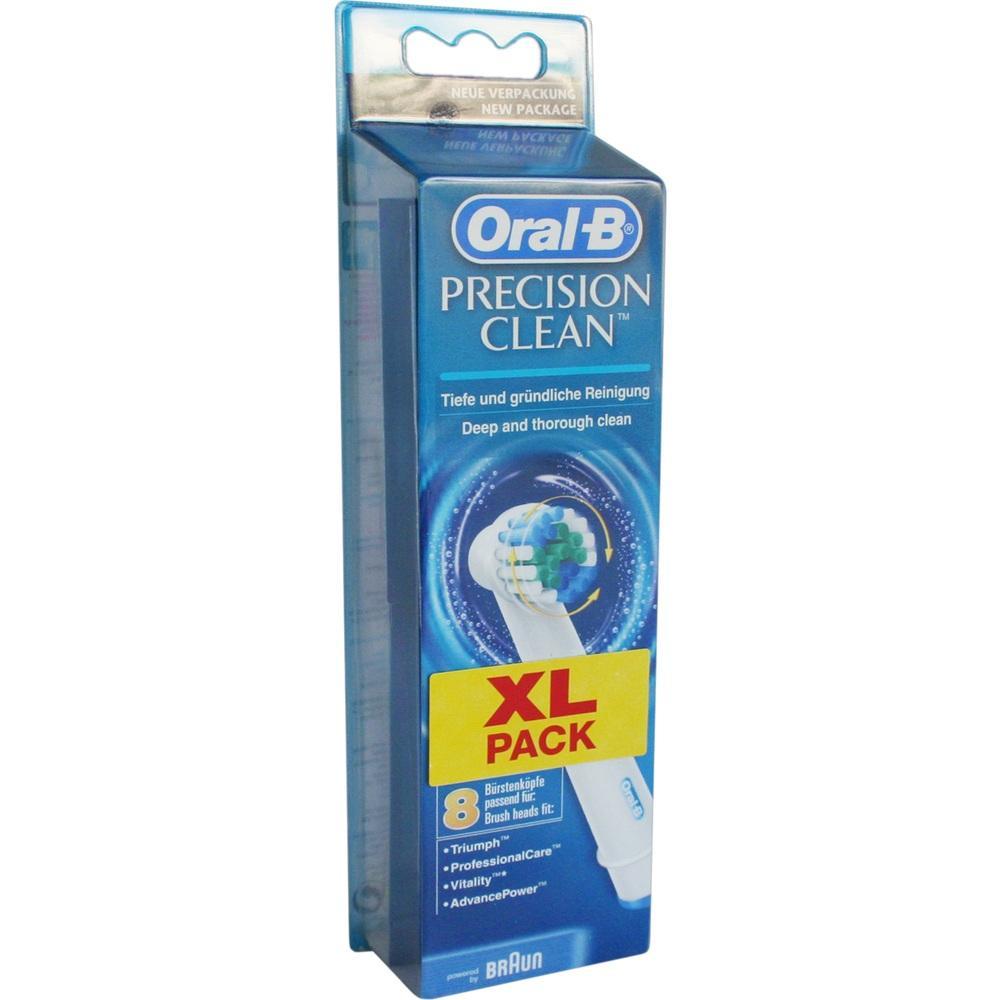 Eine blaue Verpackung f&uuml;r Oral-B Precision Clean Zahnb&uuml;rstenk&ouml;pfe im XL-Pack.