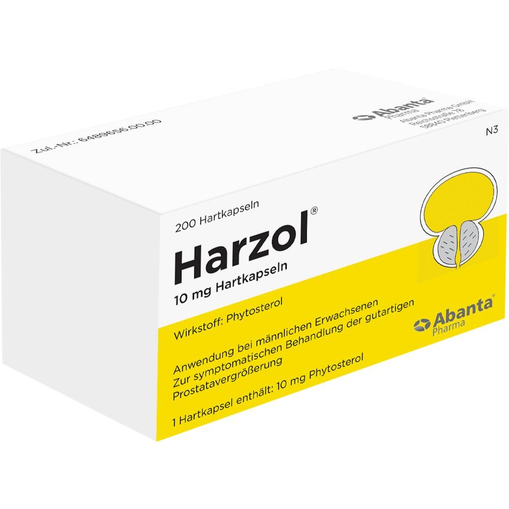 Eine Packung Harzol-Kapseln zur Behandlung von Prostatavergr&ouml;&szlig;erung.
