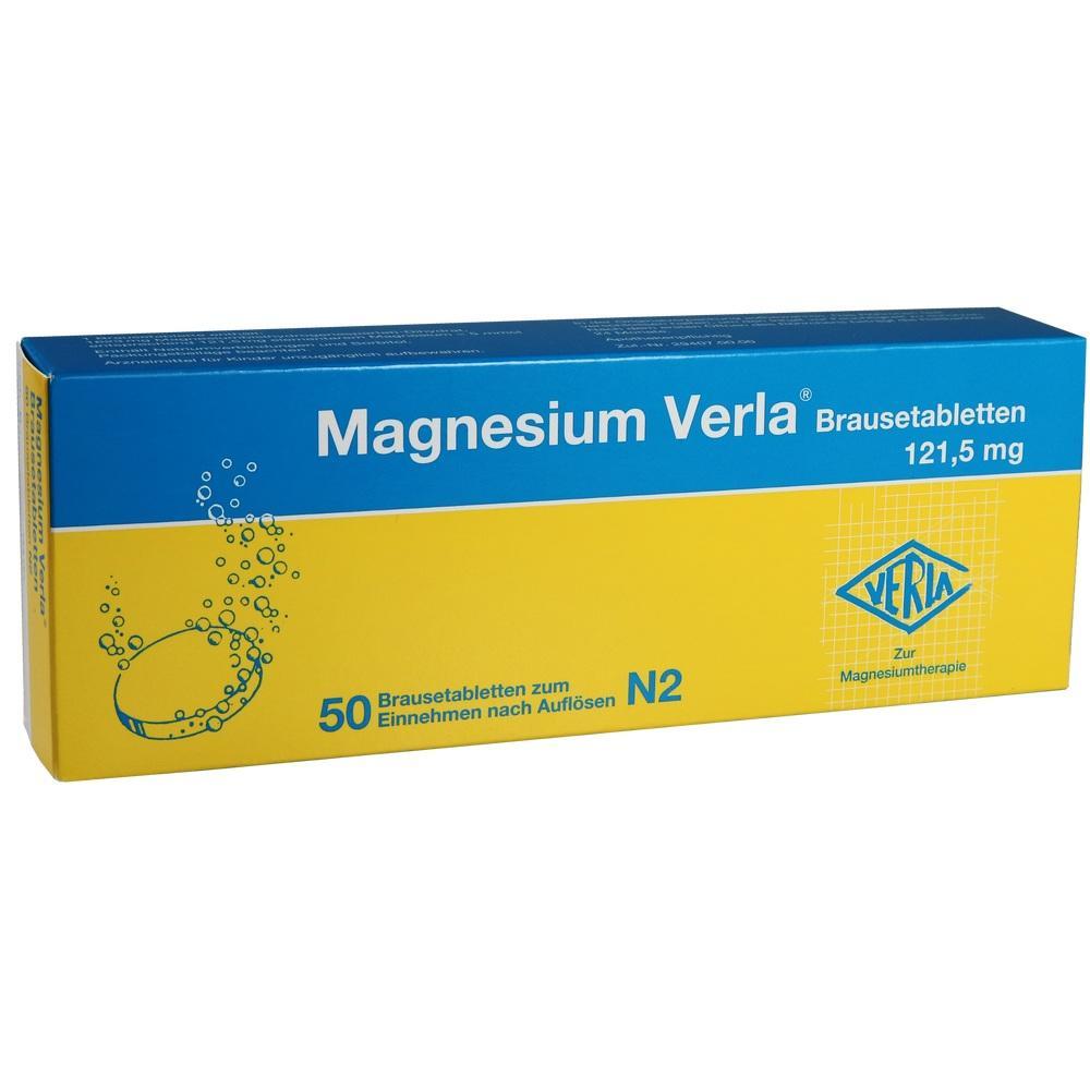 Eine Packung mit Magnesium-Brausetabletten von Verla.