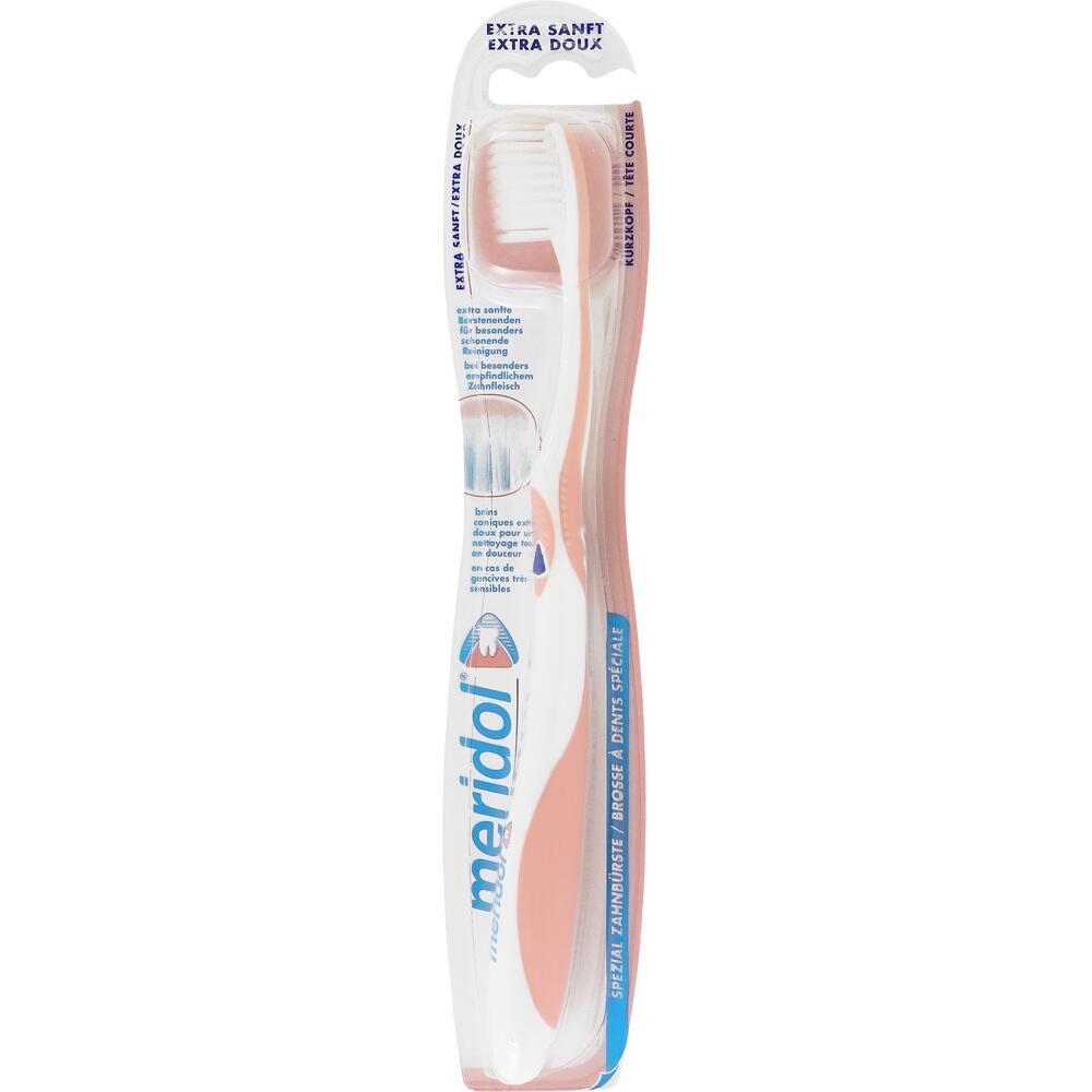 Eine extra weiche Zahnb&uuml;rste in einer durchsichtigen Verpackung.