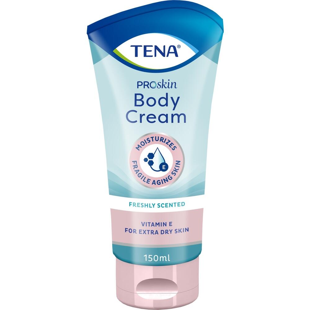 Tube mit TENA Body Cream f&uuml;r alternde Haut, 150 ml.