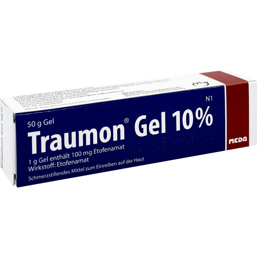 Eine blaue Packung Traumeel Gel 10% gegen Schmerzen.