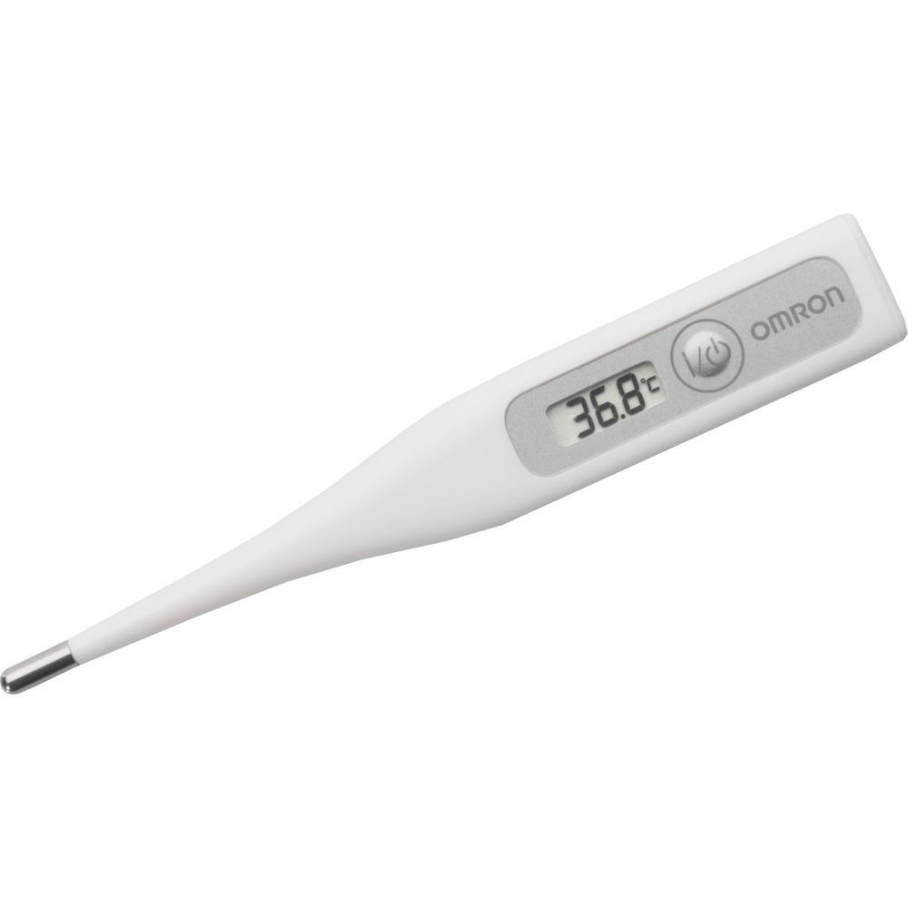 Ein digitales Fieberthermometer zeigt 36,8 Grad Celsius an.