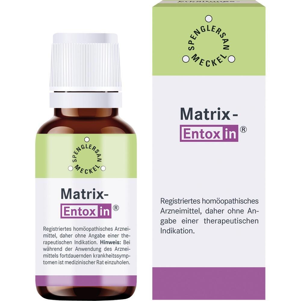 Eine Flasche und Verpackung von Spenglersan Meckel Matrix-Entoxin.