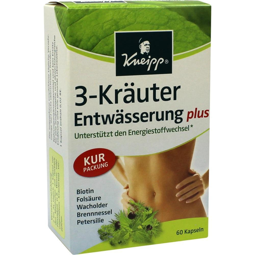 Verpackung mit Kr&auml;uterkapseln zur Entw&auml;sserung und Unterst&uuml;tzung des Energiestoffwechsels.