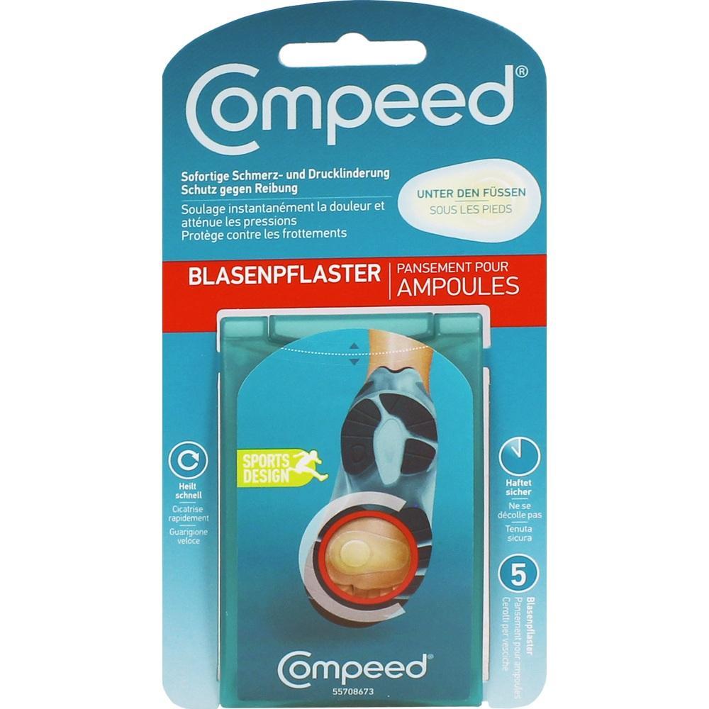Eine Packung Compeed-Blasenpflaster f&uuml;r die F&uuml;&szlig;e.