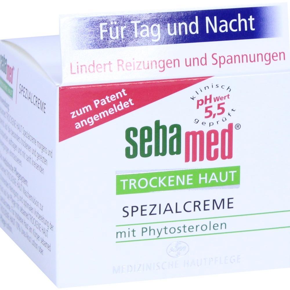 Verpackung einer Sebamed Creme f&uuml;r trockene Haut, die Reizungen lindert.
