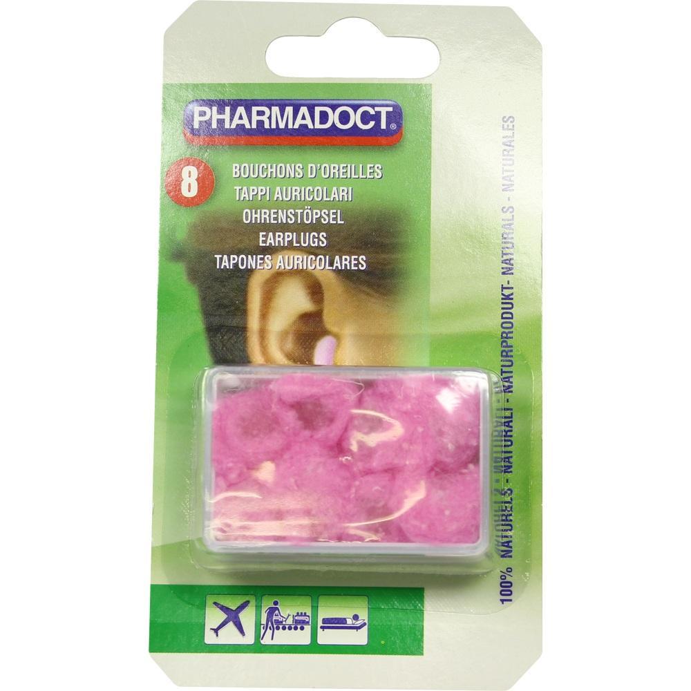 Eine Packung mit pinken Ohrstöpseln der Marke Pharmadoct.