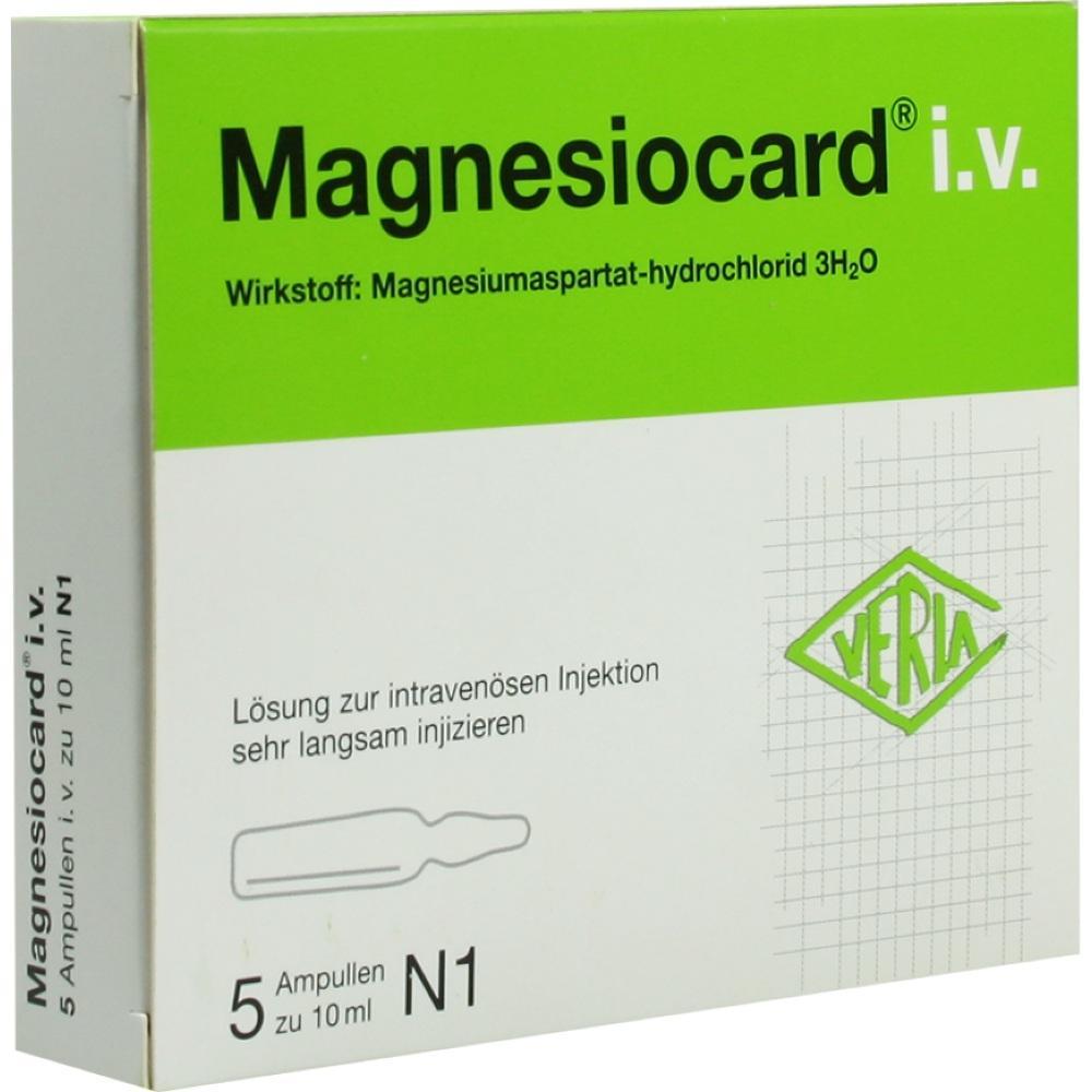 Eine Packung Magnesiocard i.v. f&uuml;r langsame intraven&ouml;se Injektion.