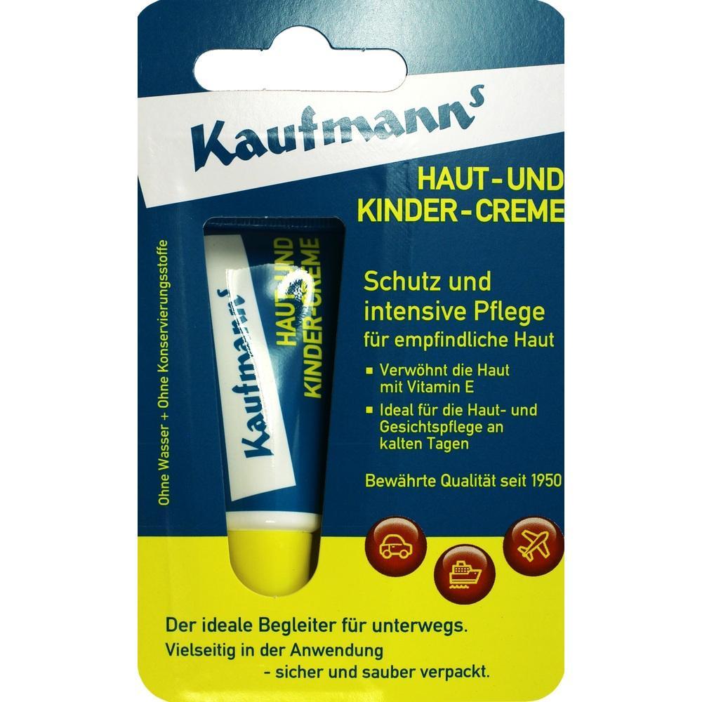 Eine Verpackung von Kaufmanns Haut- und Kinder-Creme für empfindliche Haut.