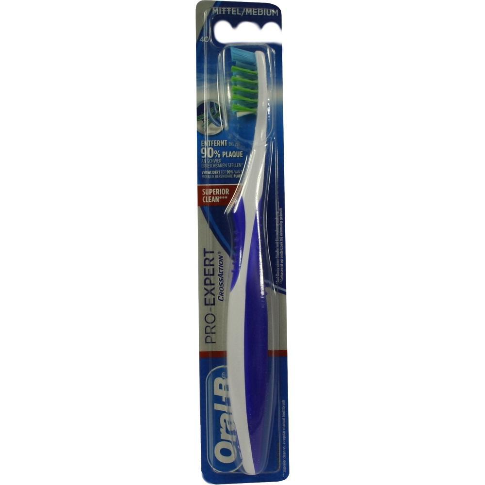 Eine Zahnb&uuml;rste in einer blauen Verpackung mit gr&uuml;nen Borsten.