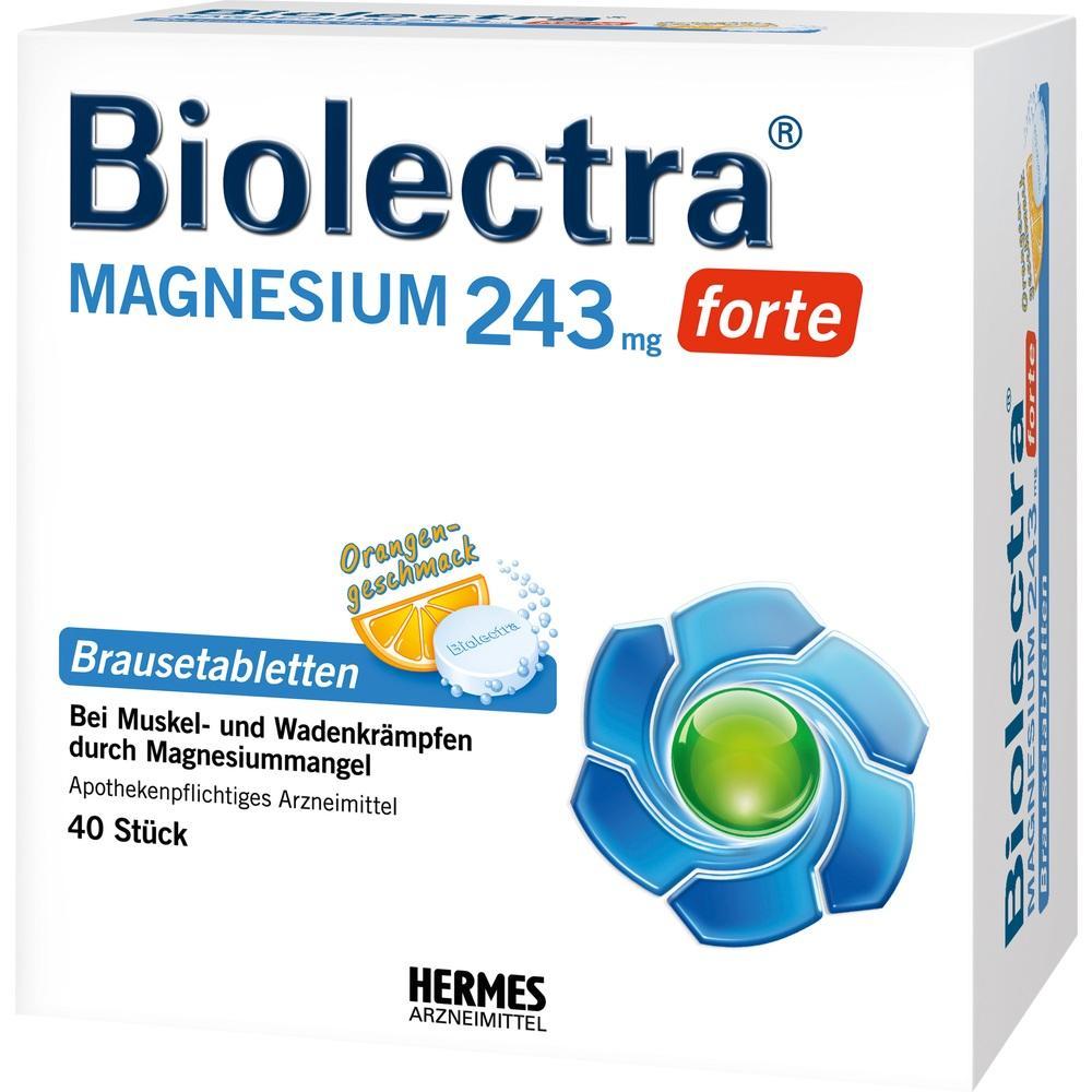 Verpackung eines Magnesiumpr&auml;parats mit 40 Brausetabletten und Orangengeschmack.