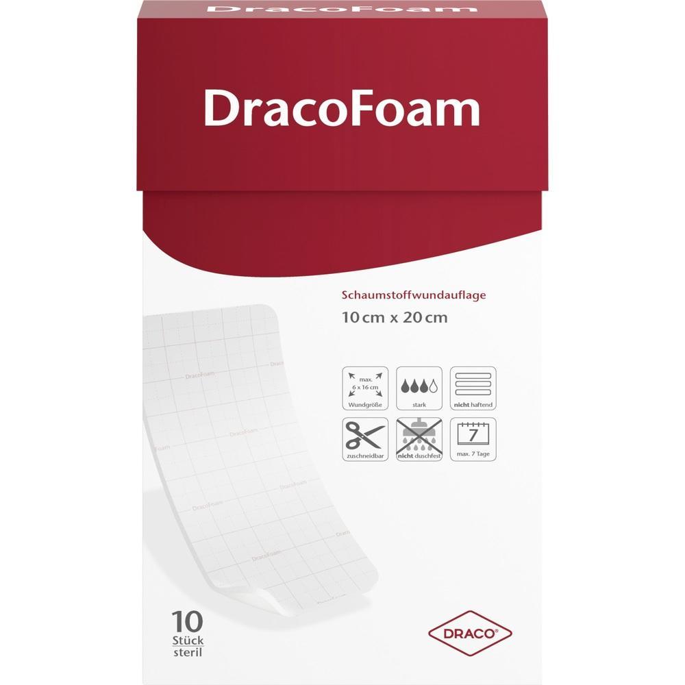 Verpackung von DracoFoam Schaumstoffwundauflage, Gr&ouml;&szlig;e 10x20 cm, 10 St&uuml;ck.
