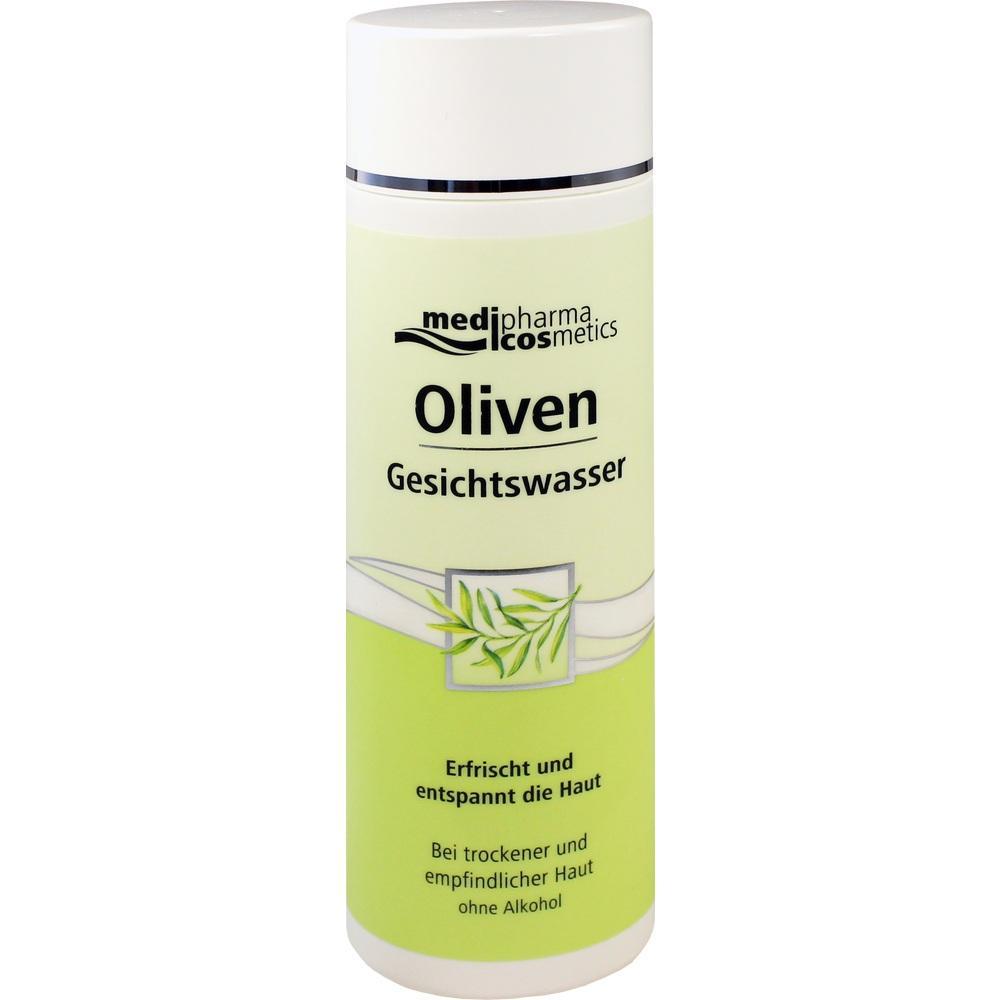 Eine Flasche Oliven-Gesichtswasser für sensible Haut.