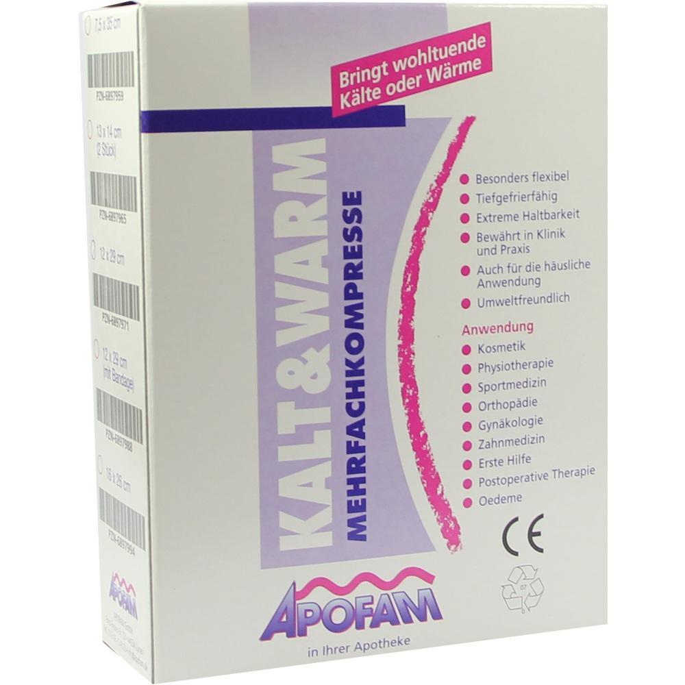 Eine Verpackung für eine Kalt- und Warmkompresse von Apofam.