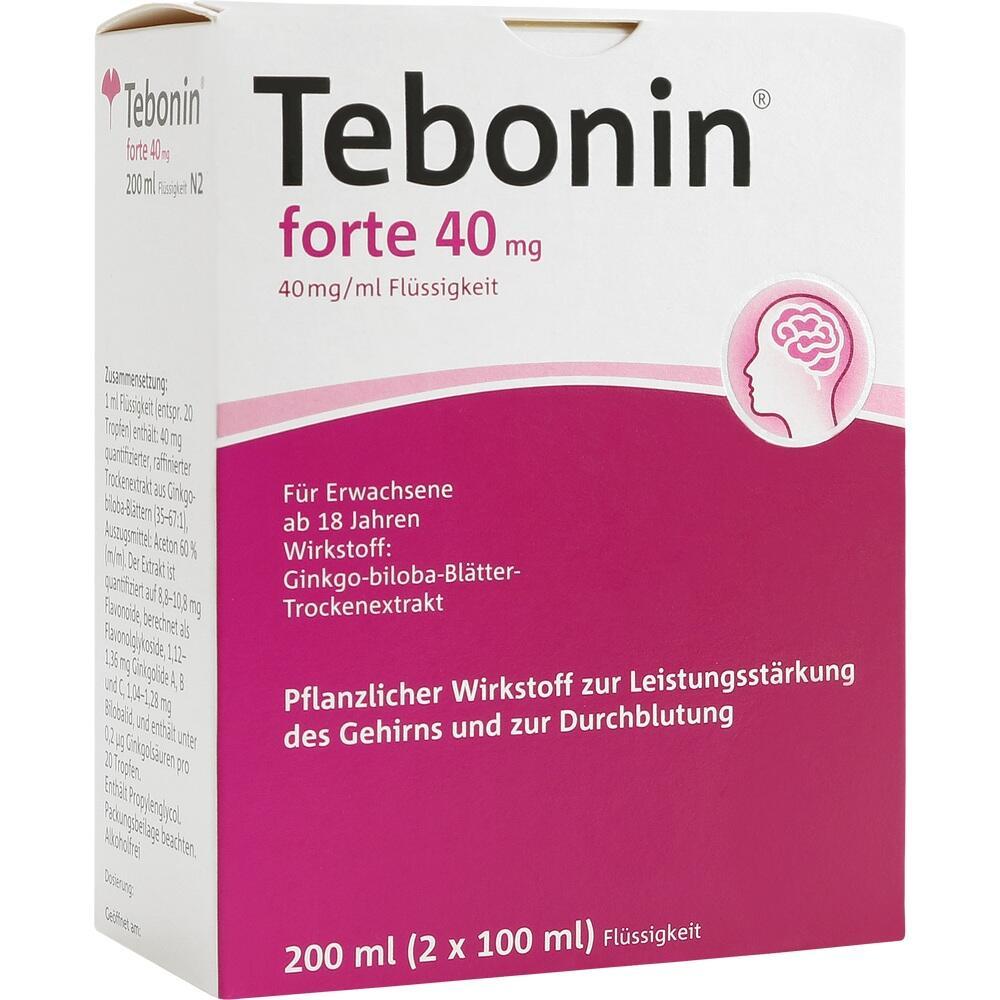 Verpackung von Tebonin forte 40 mg, ein pflanzliches Mittel zur Unterst&uuml;tzung des Gehirns.