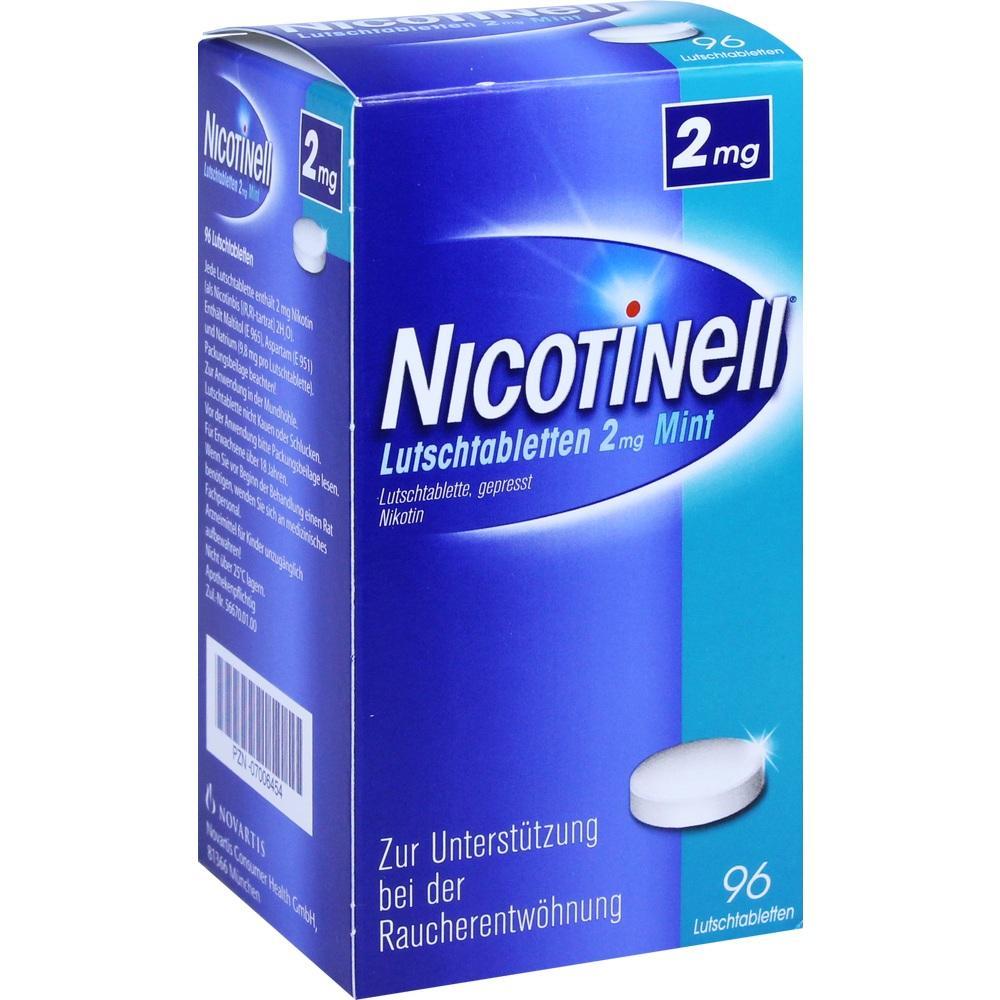 Blaue Verpackung von Nicotinell Lutschtabletten zur Raucherentw&ouml;hnung.