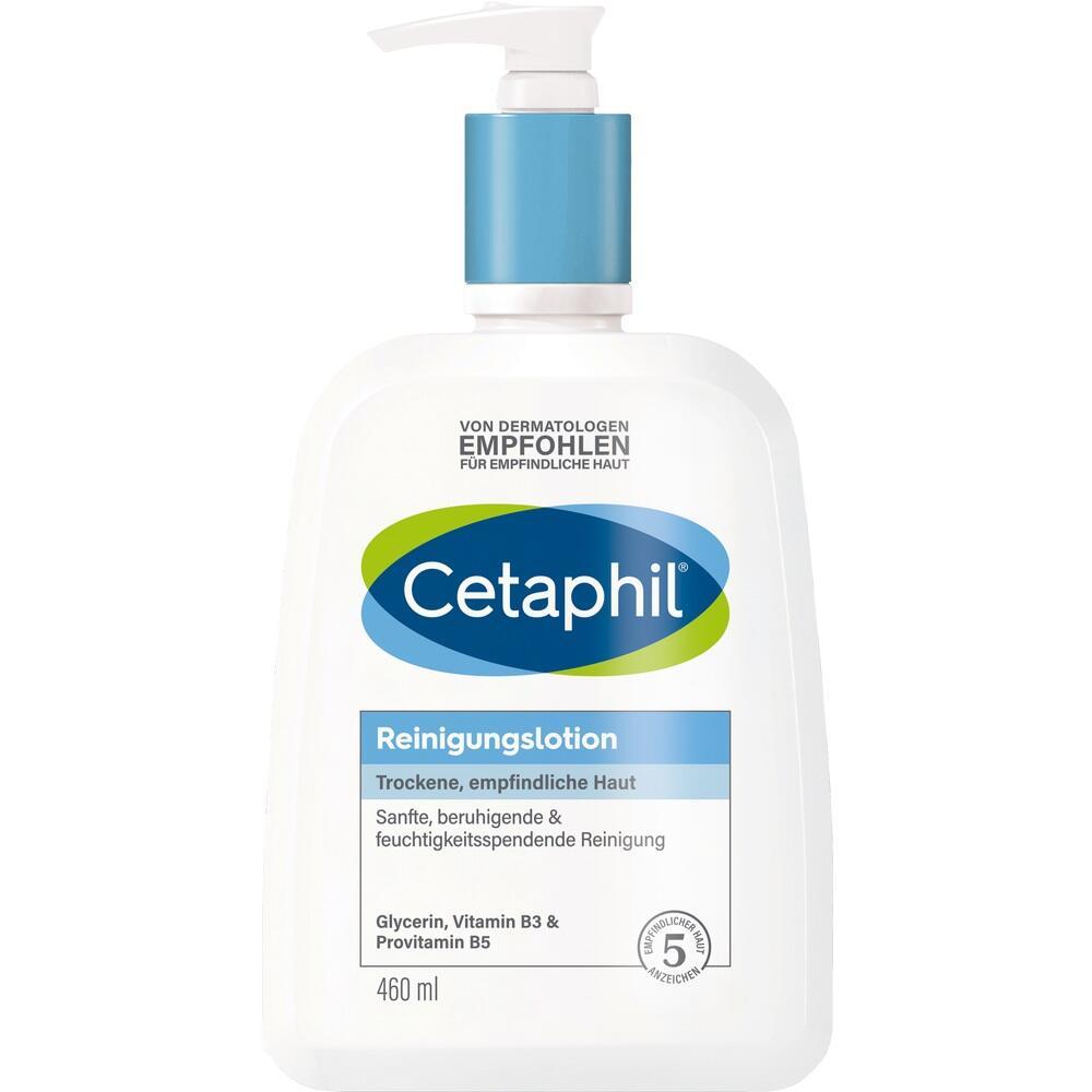 Eine Flasche Cetaphil Reinigungs-Lotion f&uuml;r empfindliche Haut.