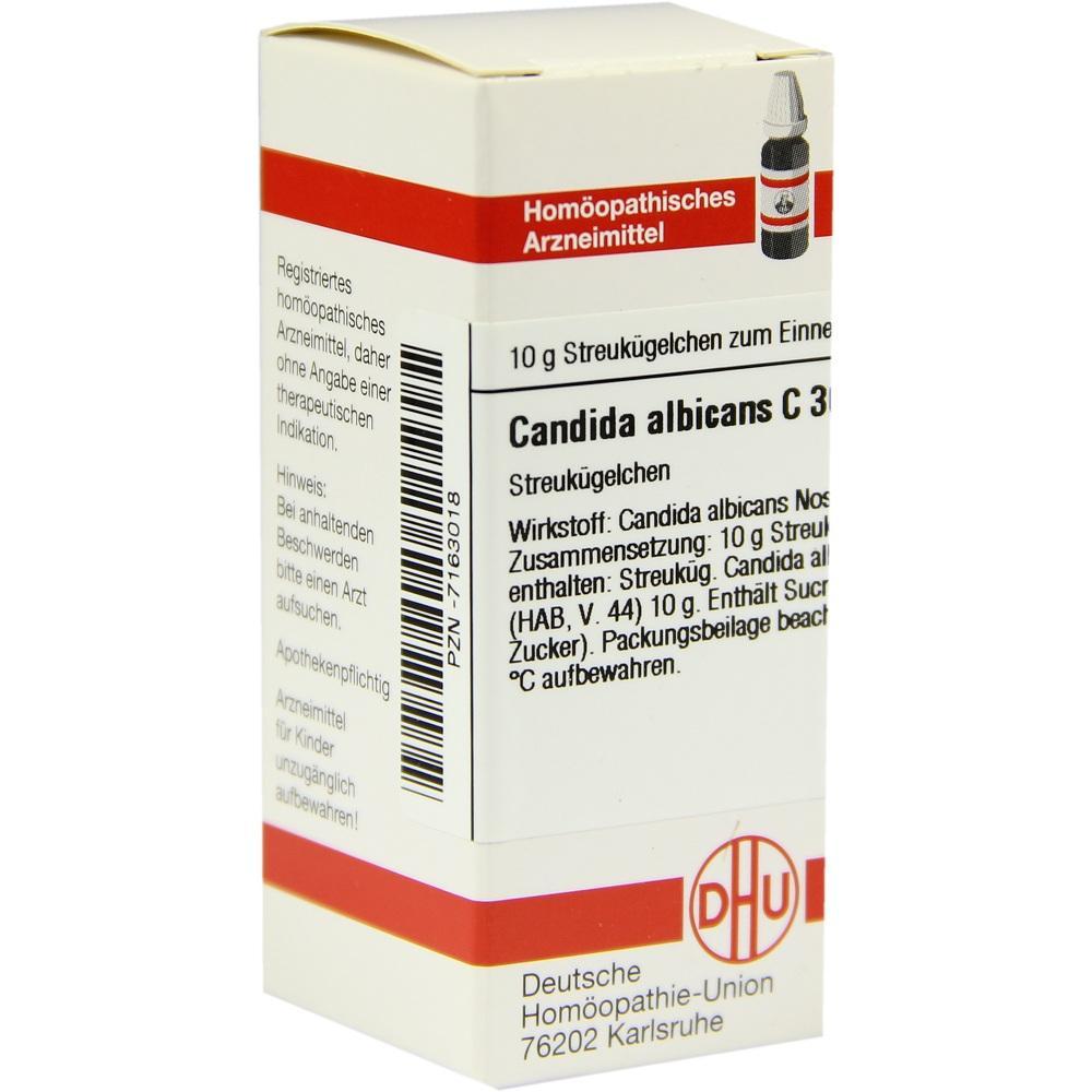 Packung hom&ouml;opathischer Streuk&uuml;gelchen "Candida albicans C 30" von DHU.