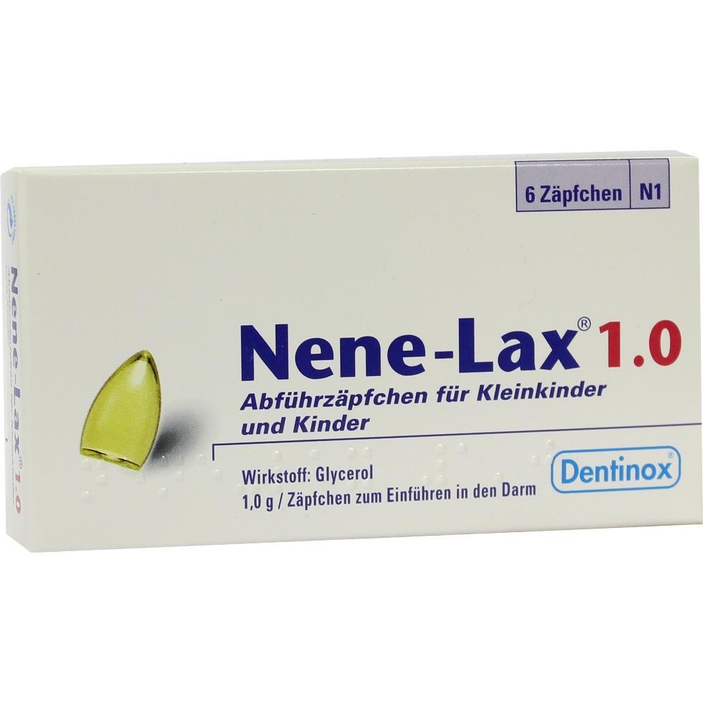 Ein Paket mit Abf&uuml;hrz&auml;pfchen f&uuml;r Kleinkinder und Kinder mit der Aufschrift "Nene-Lax 1.0".