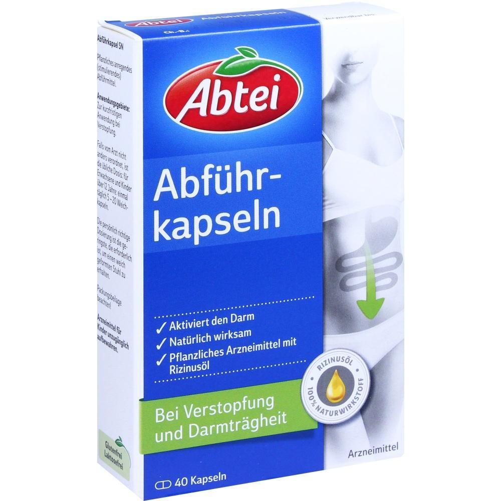 Verpackung von Abtei Abf&uuml;hrkapseln zur Unterst&uuml;tzung der Darmfunktion.