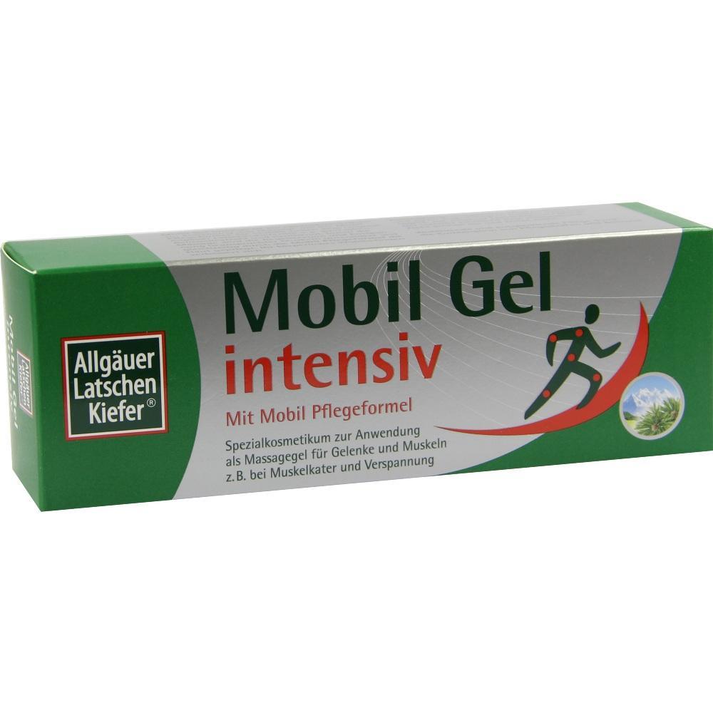 Grüne und graue Verpackung von Mobil Gel intensiv für Gelenke und Muskeln.