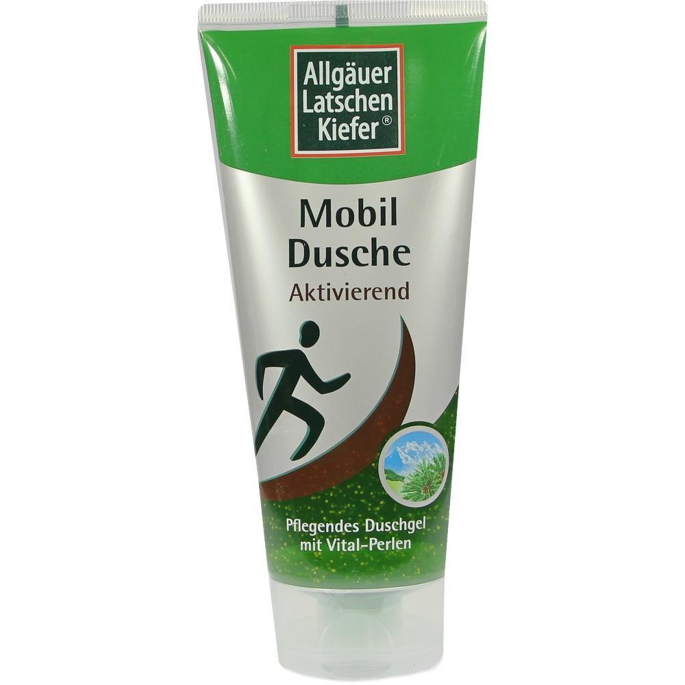 Eine Tube Duschgel mit dem Label "Mobil Dusche Aktivierend".