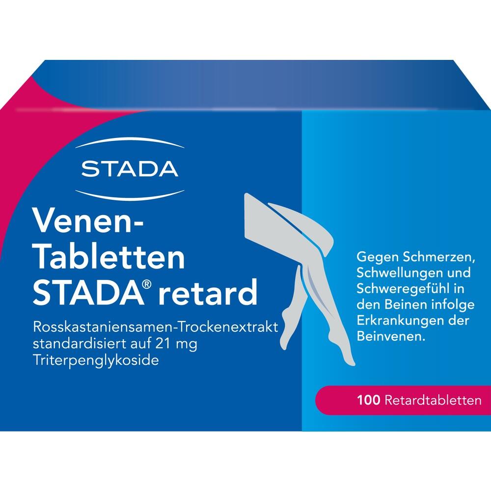 Verpackung von Venen-Tabletten f&uuml;r die Linderung von Beinschmerzen und Schwellungen.